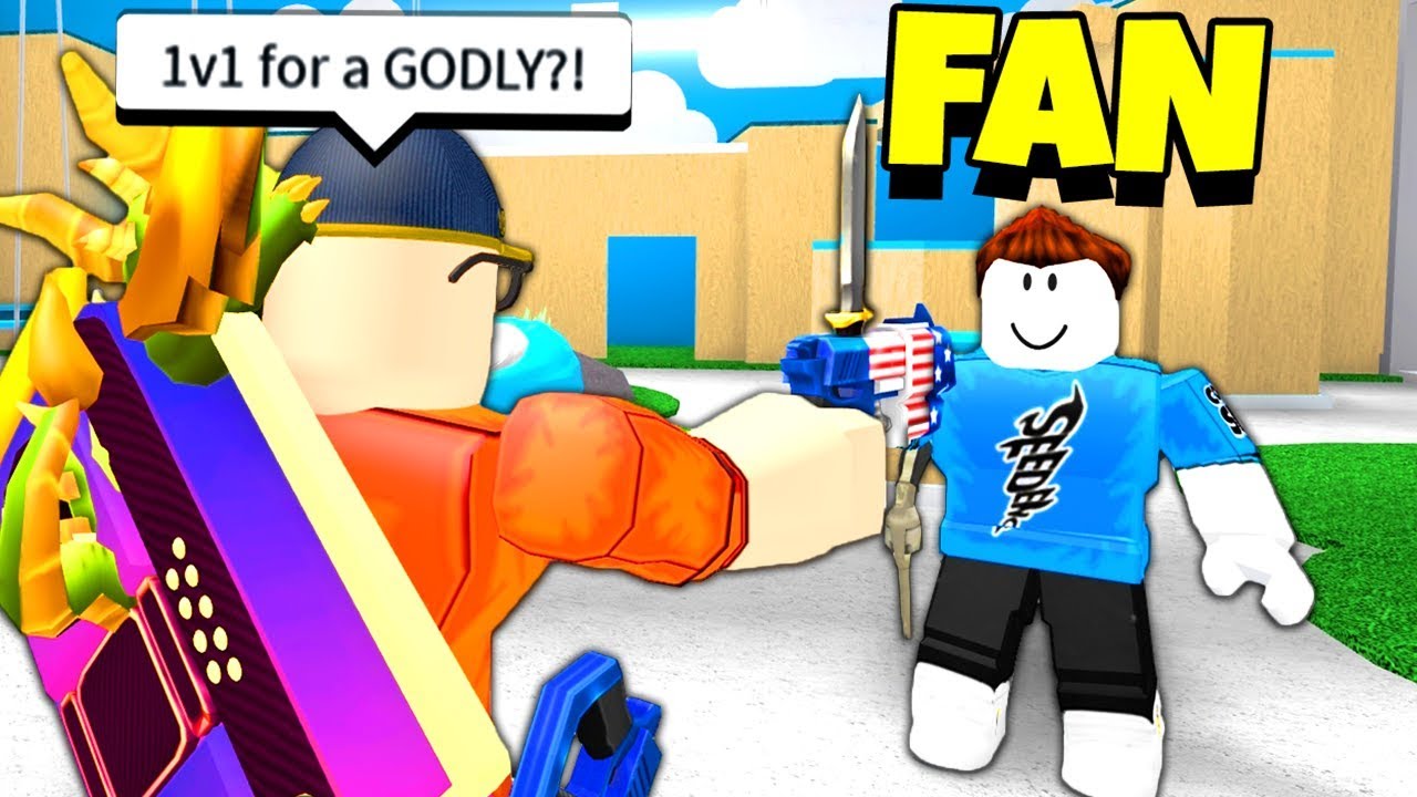 Playing a FAN for a GODLY!! (Roblox Murder Mystery 2)