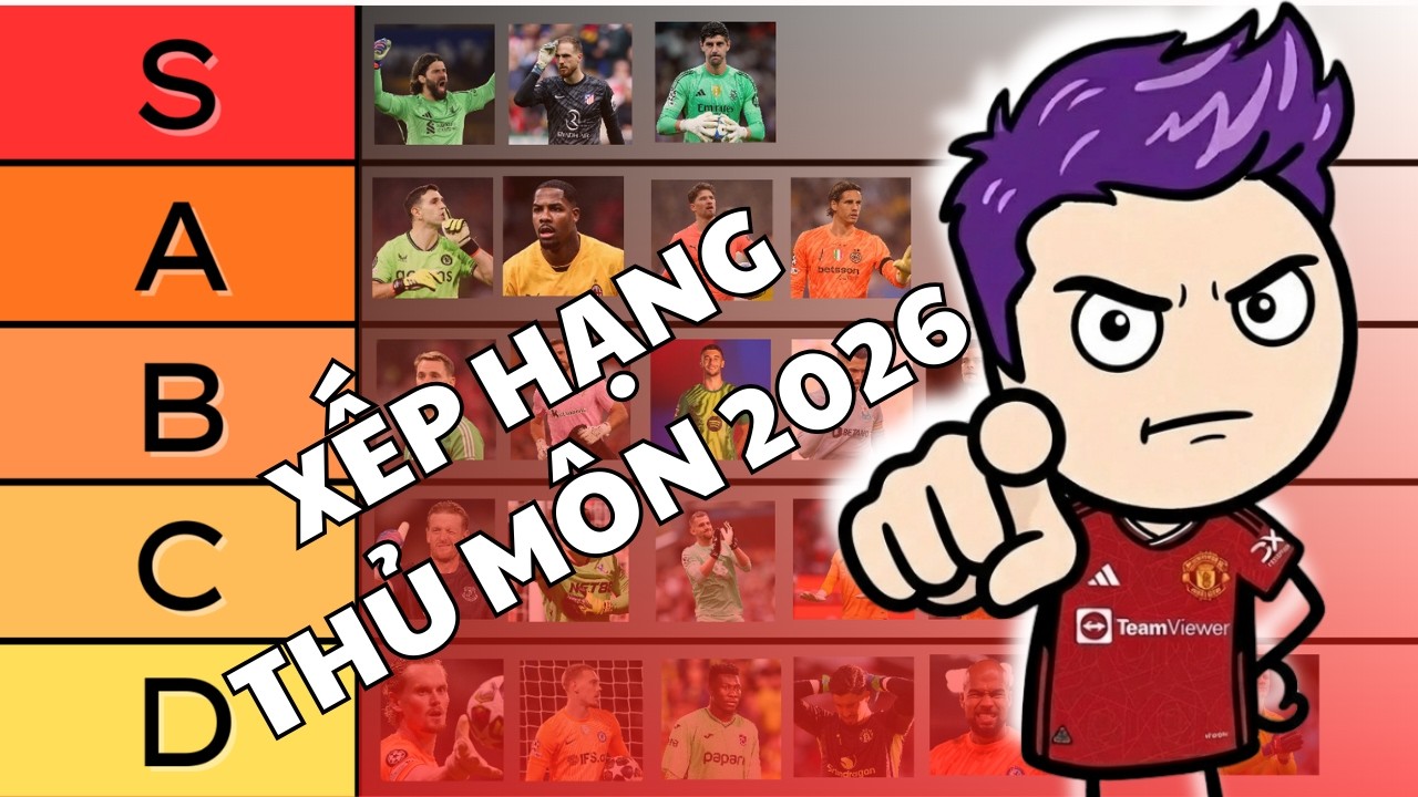 TÔI XẾP HẠNG CÁC THỦ MÔN TRONG NĂM 2026 ( theo phong độ )