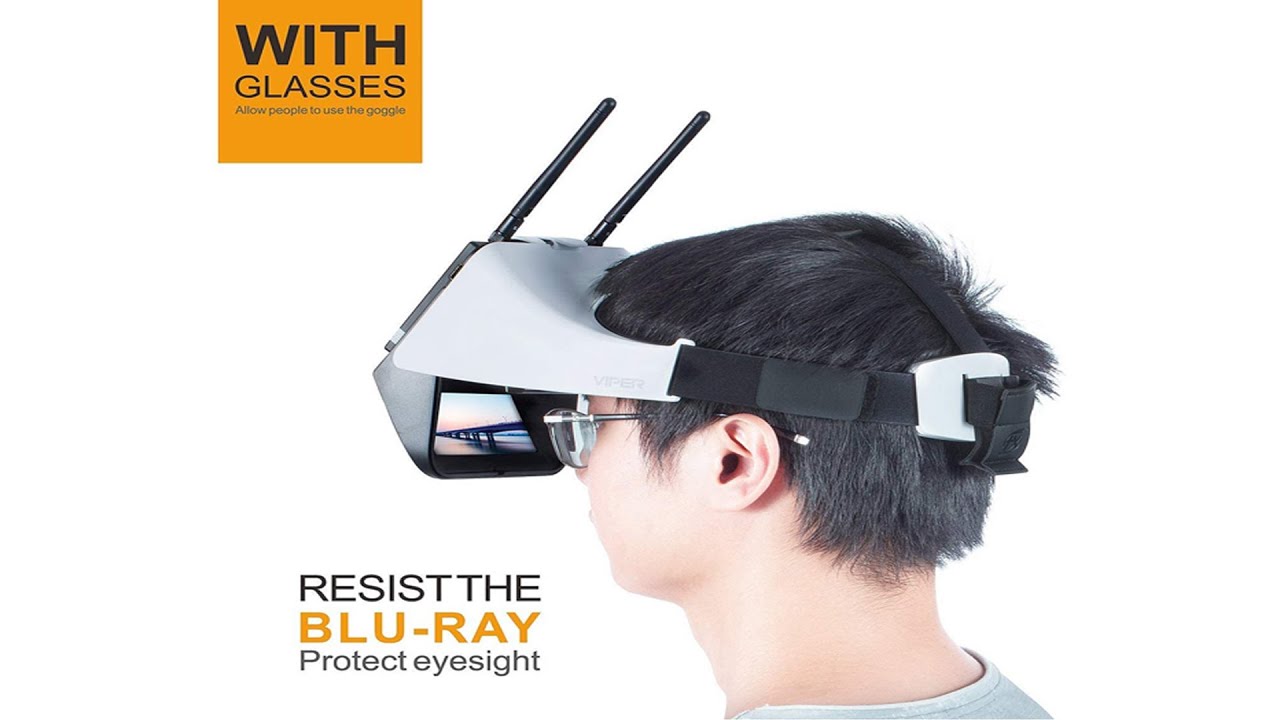 FXT VIPER Version 2.0 FPV Goggles Video Glasses | with 5.8 GHz 5 DVR HDMI IN Monitor for Drone