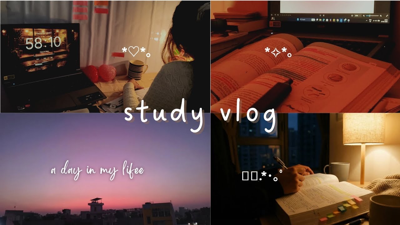 STUDY VLOG | 1 hour 0evening productive day, real time studying, note, motivation .⁠*⁠･⁠｡ﾟ