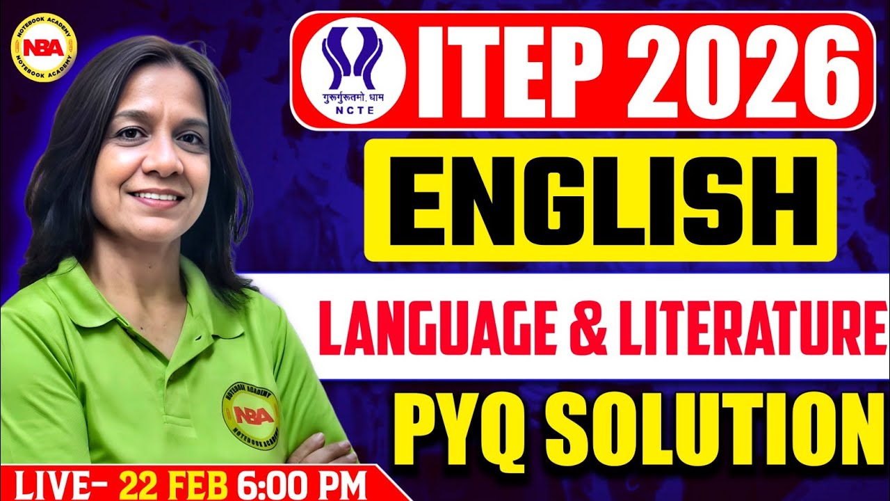 ITEP 2026 English PYQ 🔥 Language & Literature Complete Solution | Vibha Mam