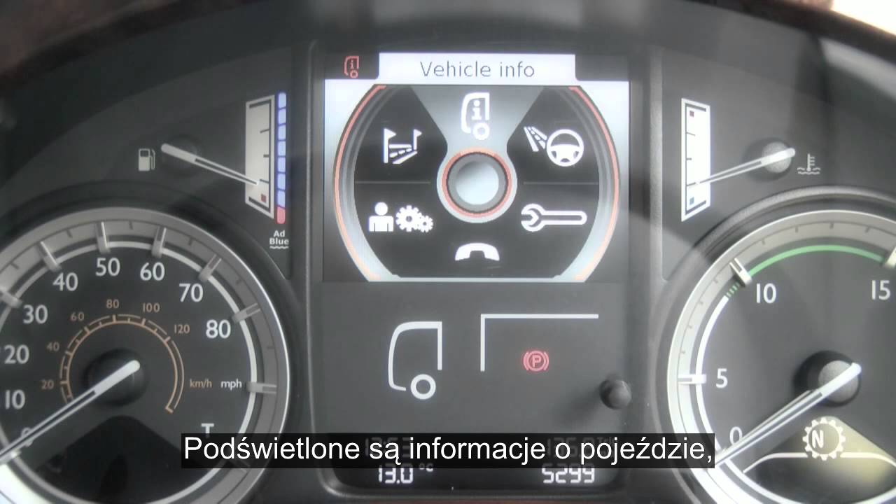 DAF: 12 DAF XF Euro 6 deska rozdzielcza i wyświetlacz DIP (Euro 6 / 2013 -2016)
