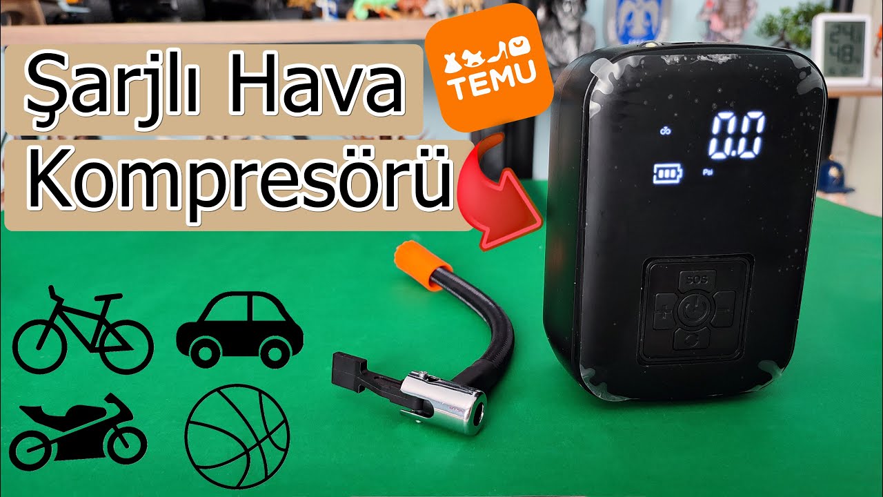 Temu'dan Aldığım Şarjlı Hava Kompresörü💨 | İnceleme