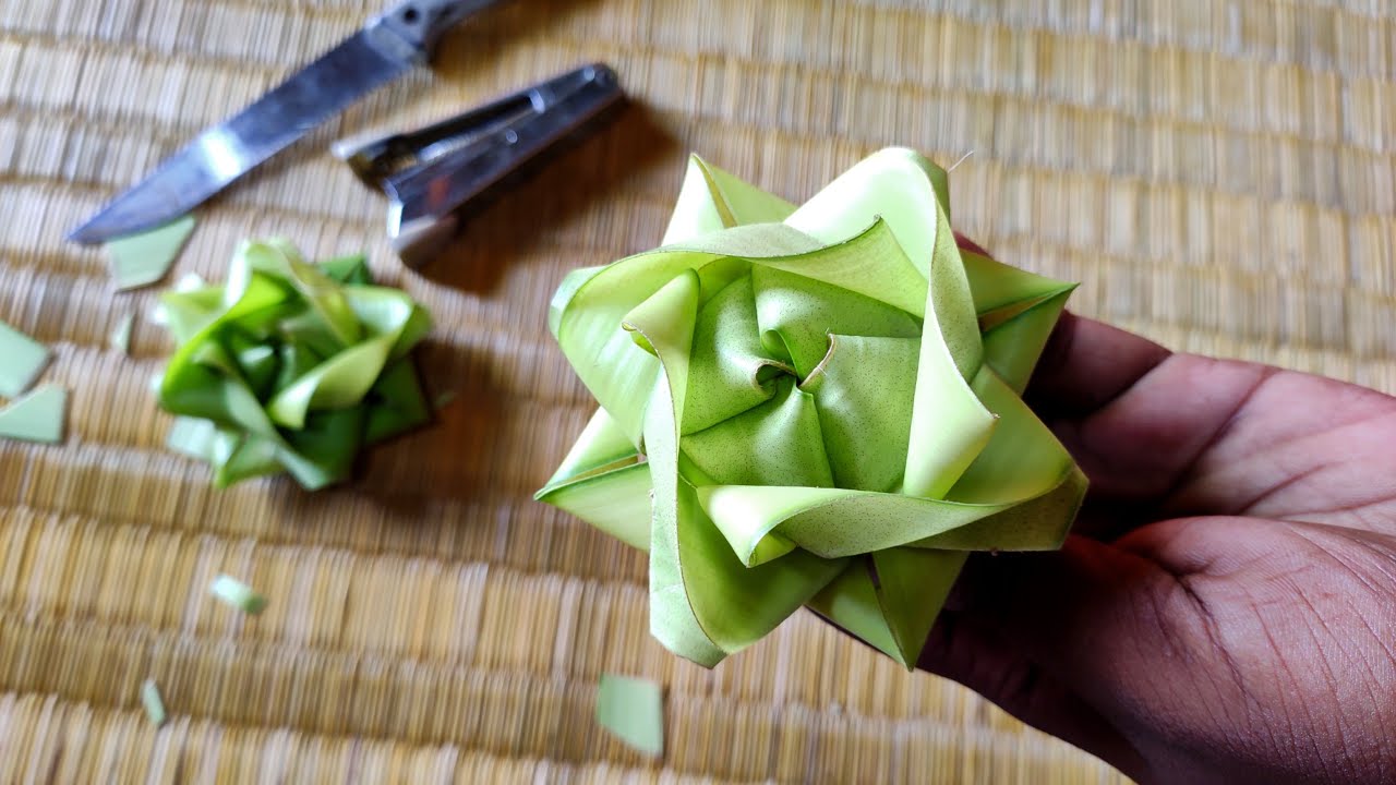 How to make a beautiful palm flower || coconut leaf