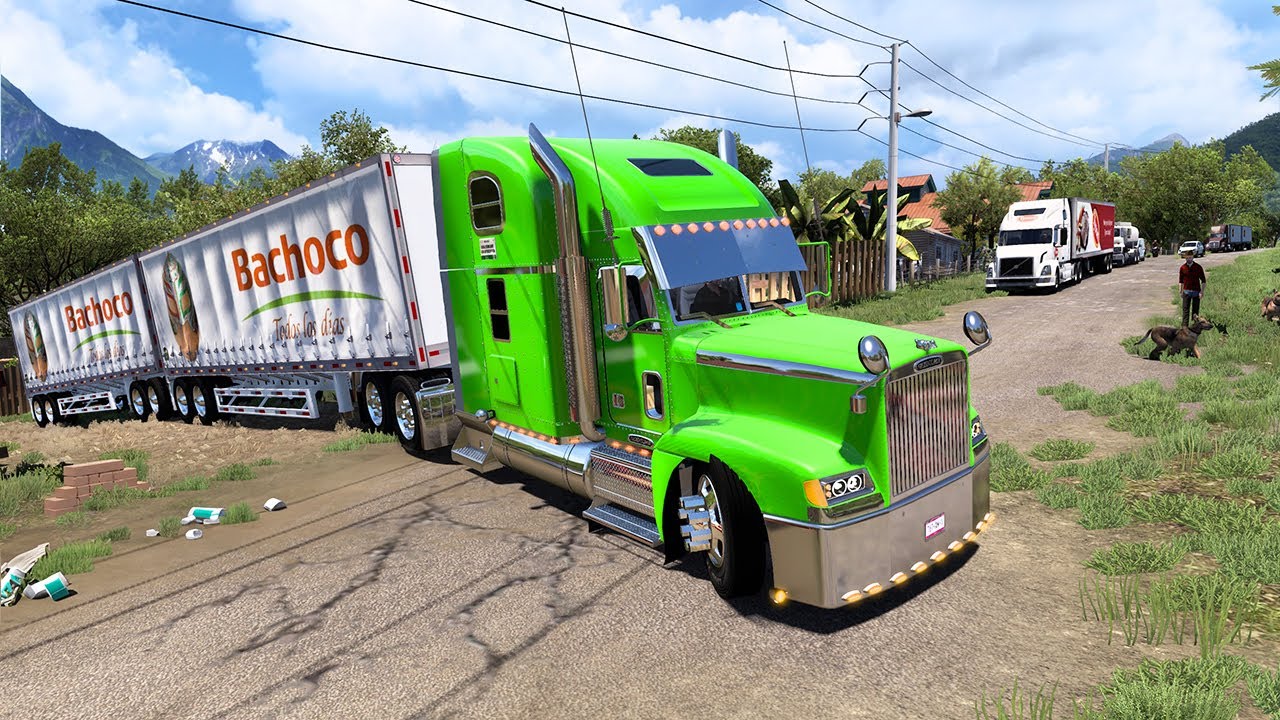 Doble tr&aacute;iler freightliner fld Carretera Peligrosas Mapa de M&eacute;xico American Truck Simulator