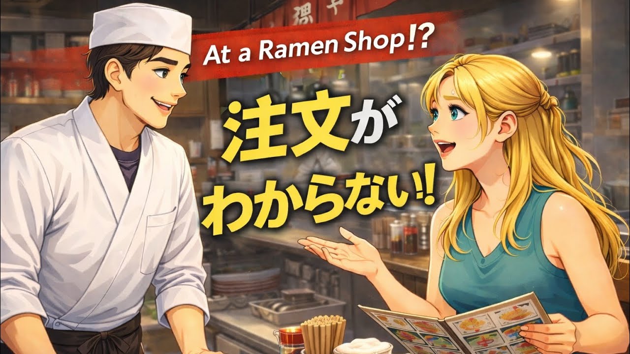 Japanese N5 Listening Practice｜At a Ramen Shop in Japan｜Very Long Real Conversation (One Scene)
