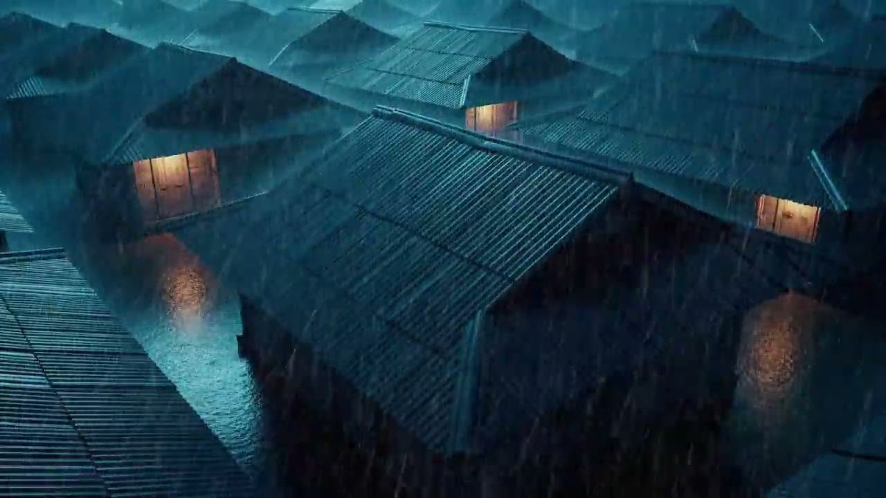 No Ads Rain Sounds for Sleeping – Midnight Rain On Tin Roof for Deep Brain Relaxation