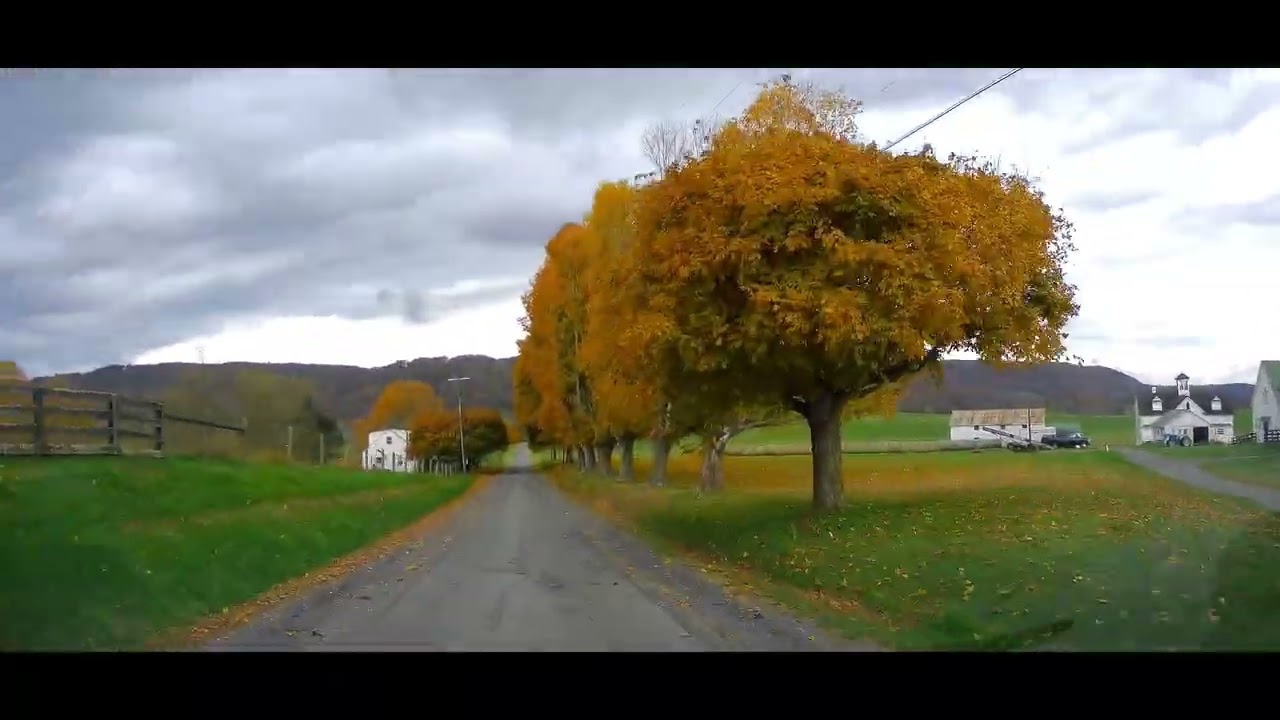 Beautiful fall colors driving to Herns Mill Covered Bridge in West Virginia