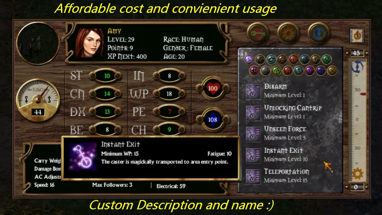 Arcanum mod: Spactral distortion into Instant Exit Spell