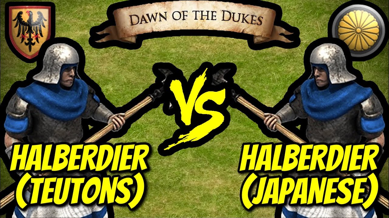 200 (Teutons) Halberdiers vs 200 (Japanese) Halberdiers | AoE II: Definitive Edition