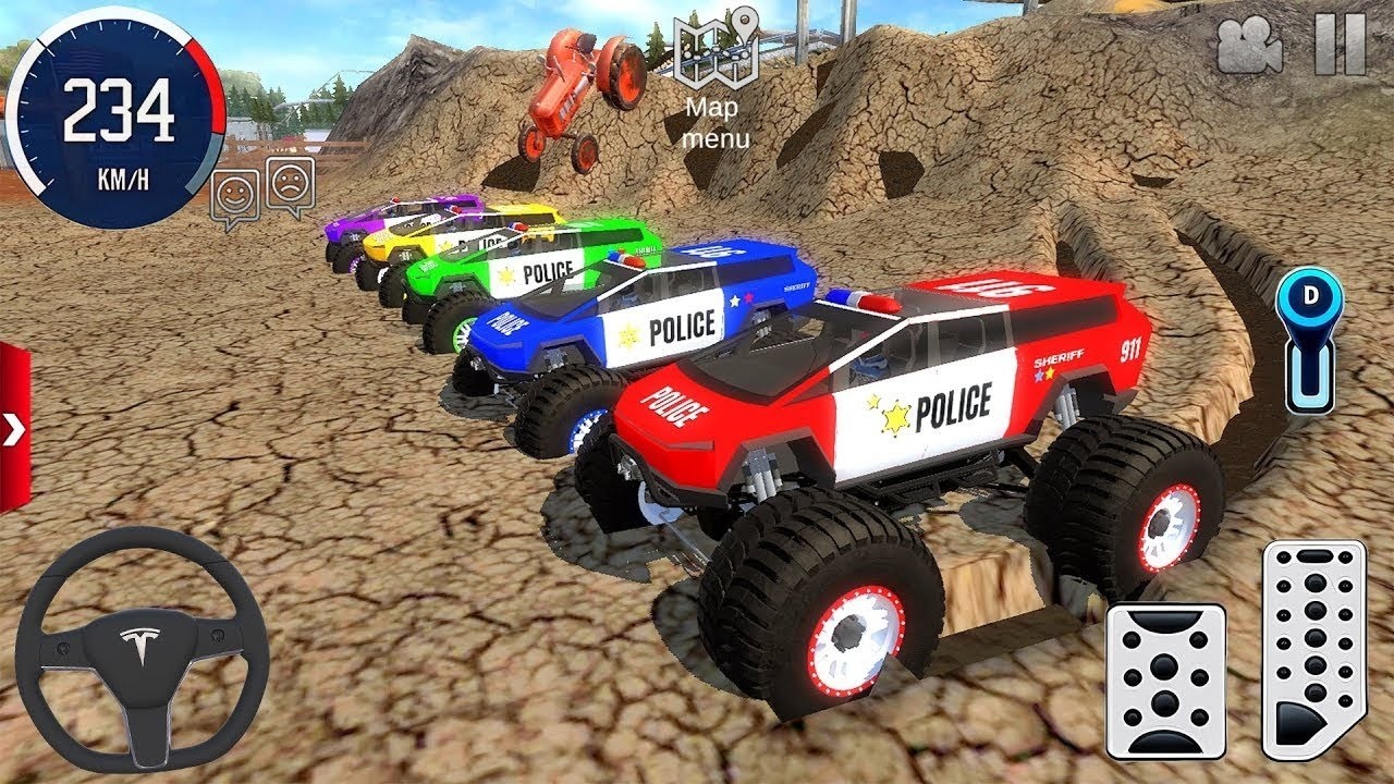 Impossible Off-Road Speed Monster Truck Racing #1 - Police Car Stunt Driving - Android GamePlay