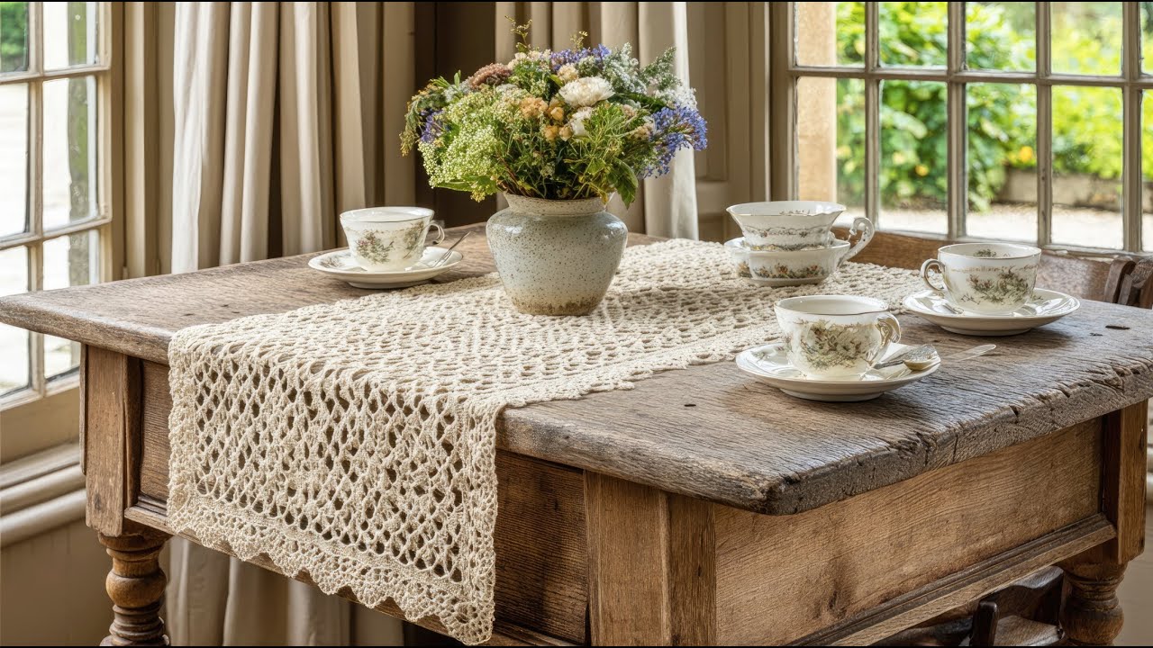 The Beauty of Vintage Crochet in Classic Shabby Chic Living