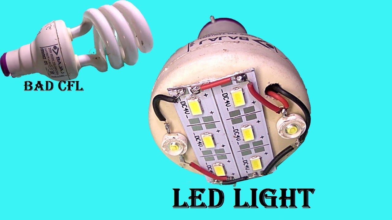 canvert old broken CFL into super led light at home