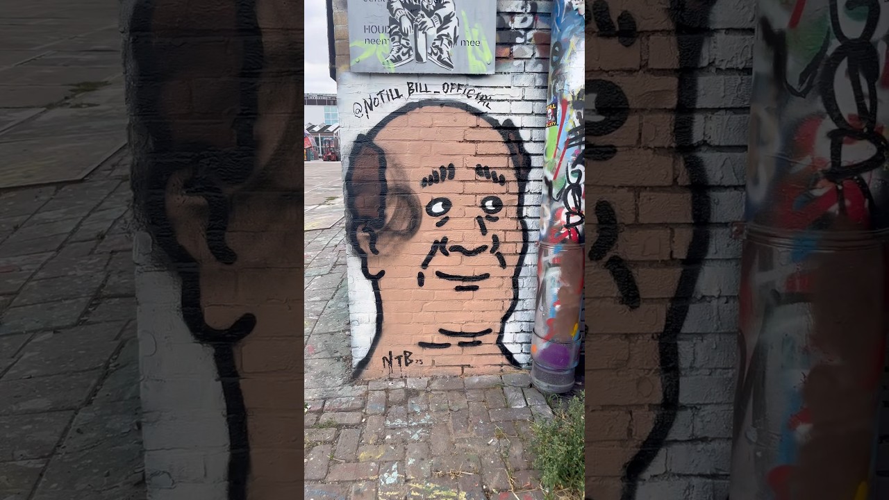 Poor Bill 😬 by No Till Bill - Amsterdam, The Netherlands. #streetart #graffiti #mural #shorts