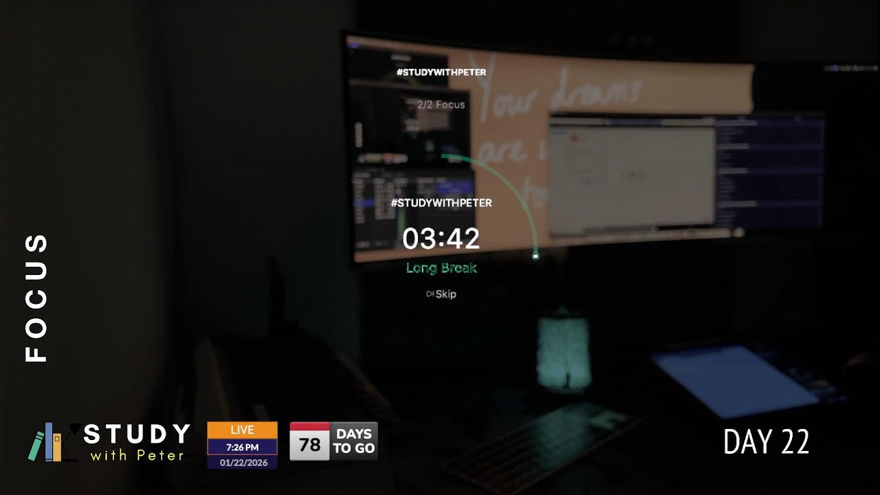 DAY 22 | Study With Me Live – #100DAYSOFLEARNING | Study With Peter