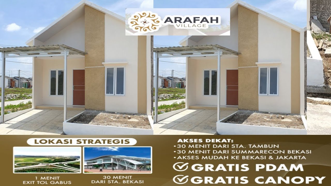 Rumah subsidi rasa komersil ARAFAH FILLAGE Tambun Utara Bekasi #BangunanTerbaru