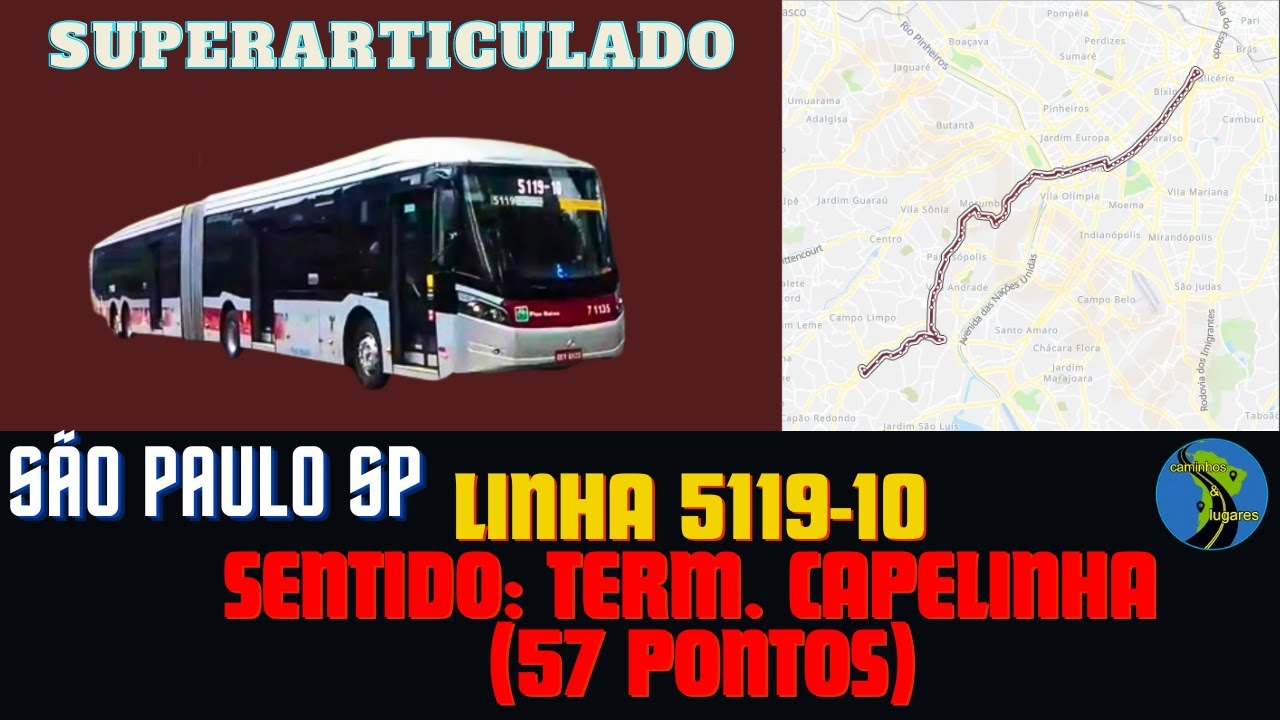 Ônibus São Paulo SP Brasil - Linha 5119-10 Brigadeiro - Terminal Capelinha