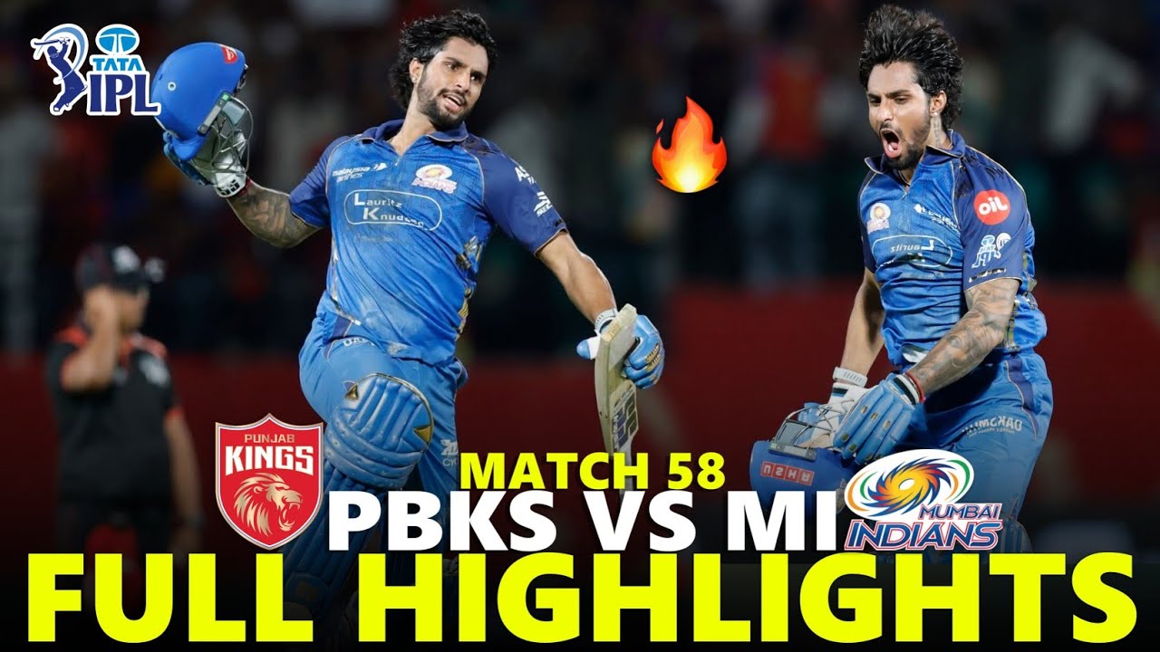Punjab Kings vs Mumbai Indians Full Highlights IPL 2026 Match 58 | PBKS VS MI
