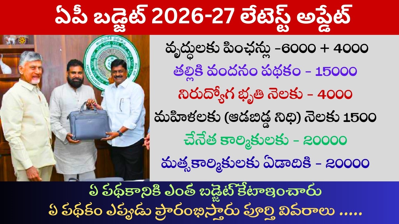 AP Budget 2026-27 Latest News I ఏ పథకానికి ఎంత బడ్జెట్ కేటాఇంచారు ప్రారంభిస్తారు పూర్తి వివరాలు ...