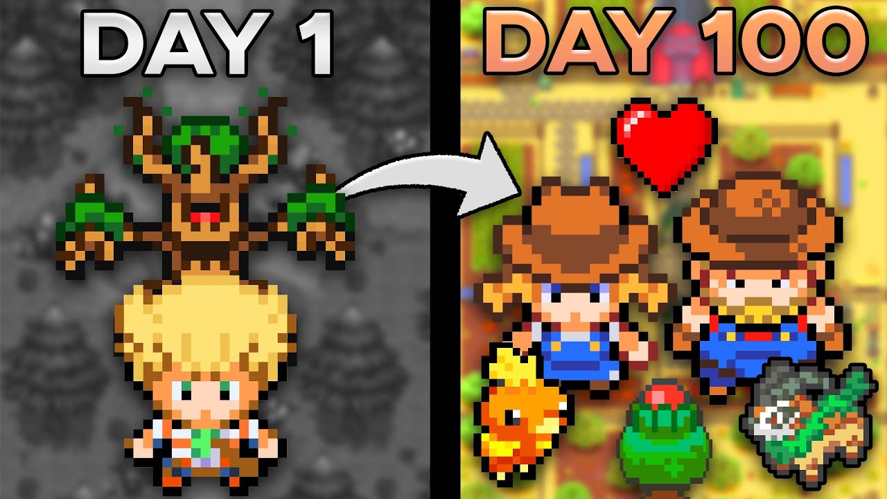 I Spent 100 Days In A Stardew Valley Pokemon Like… This is What Happened! (Rom Hack)
