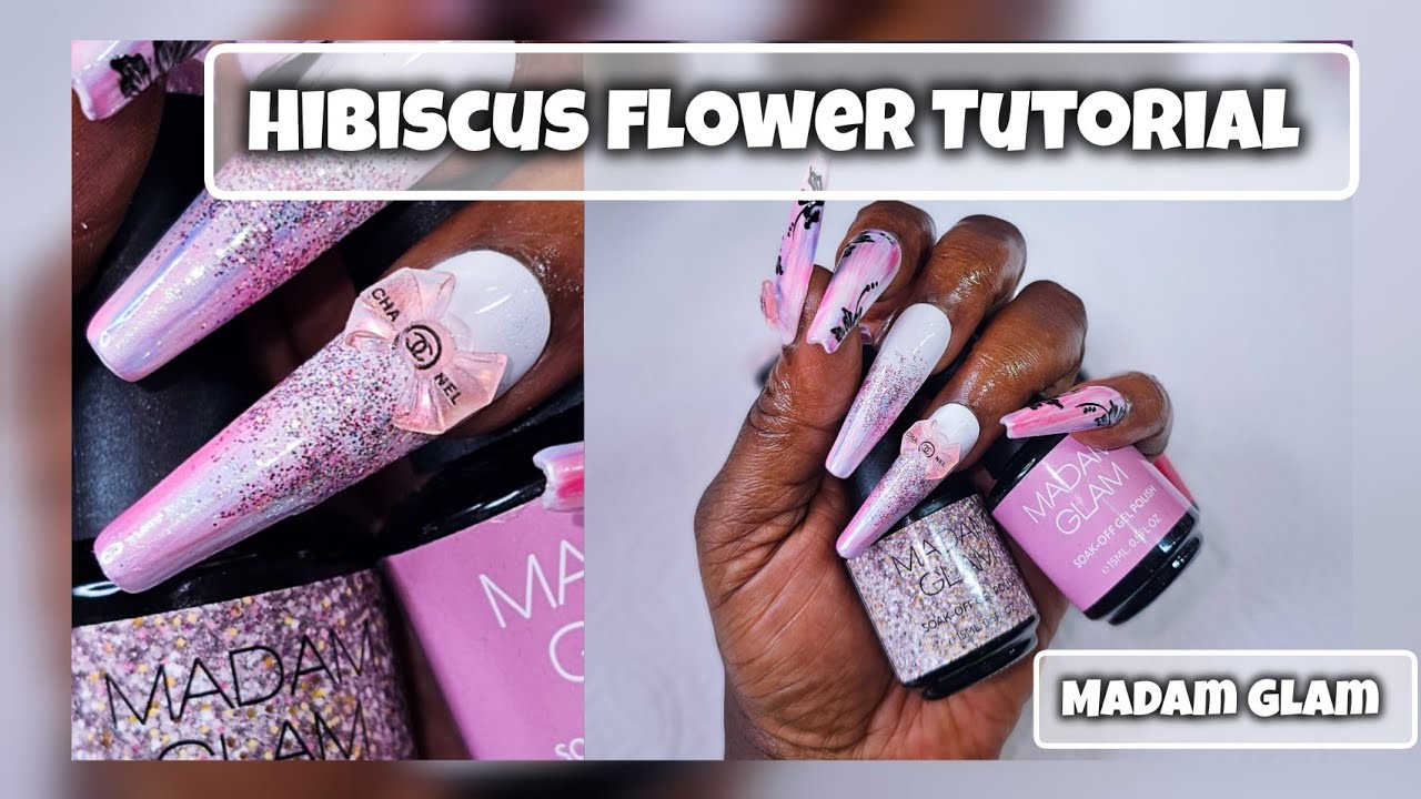 Hibiscus Flower Tutorial 🌺 ‎@madamglamofficial #pressonnails #hibiscus #tutorial