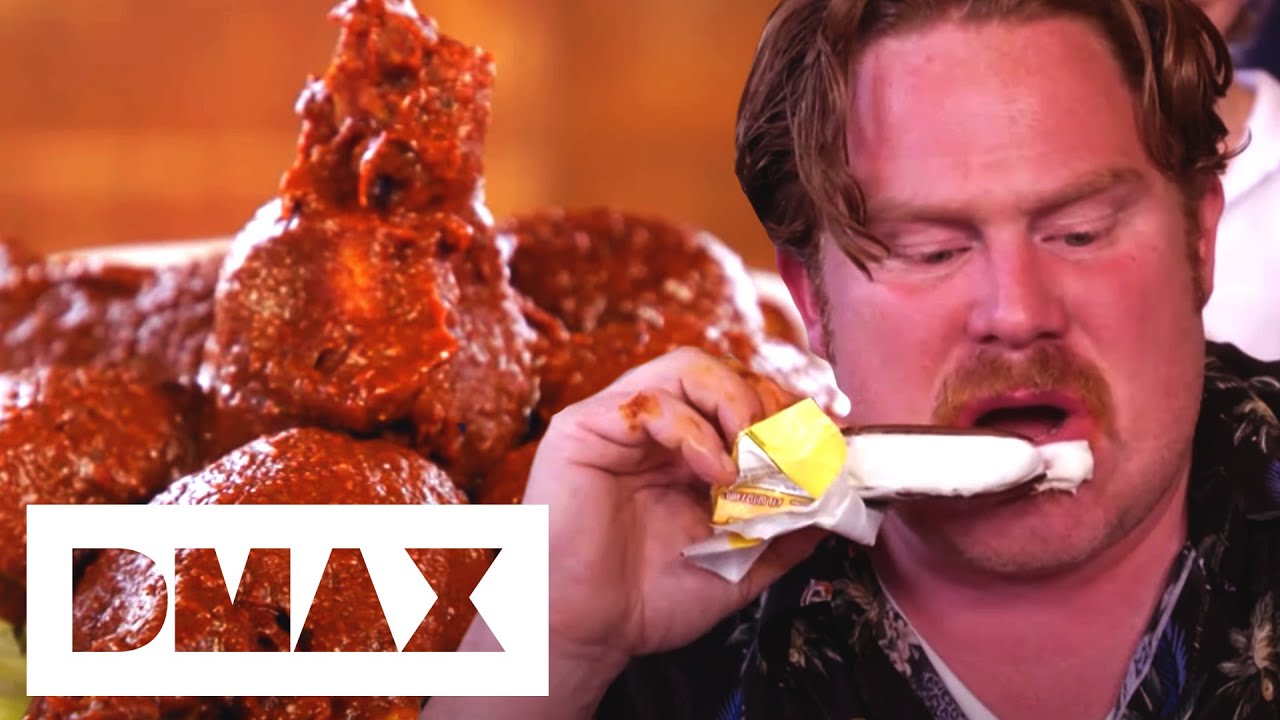 Кейси побеждён 7 куриными крылышками из Habanero Hell | Man V Food