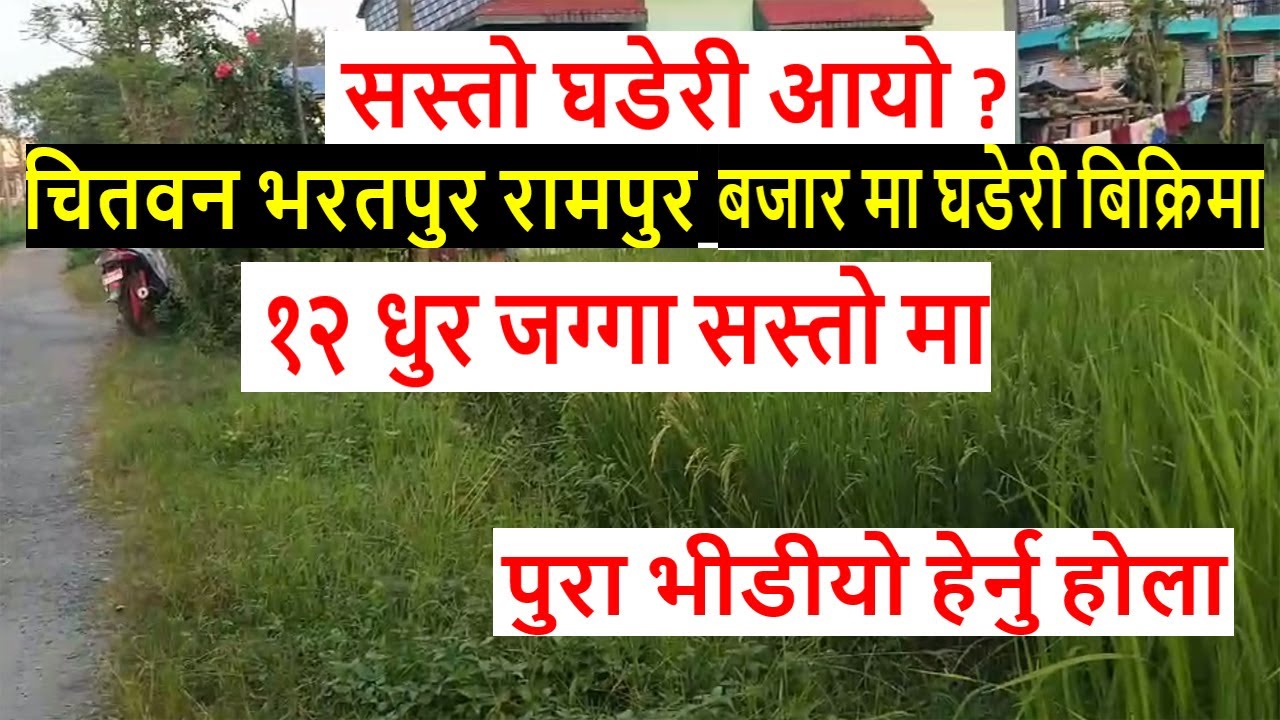 चितवन भरतपुर मा १२ धुर घडेरी बिक्रिमा land for sale in chitwan | sasto jagga | real estate nepal