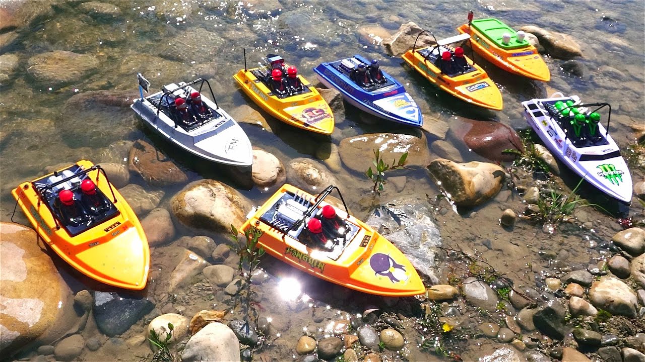 RC ADVENTURES - Tiny Jet Boats Racing - PT 2 of 2 - MAiN EVENT - CREEK RACES! NQD 