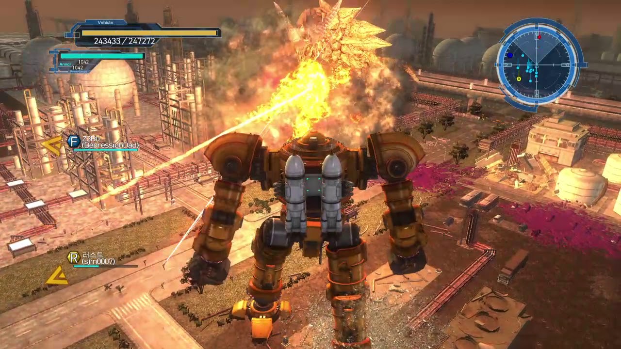 EARTH DEFENSE FORCE 5 Monster robot fight