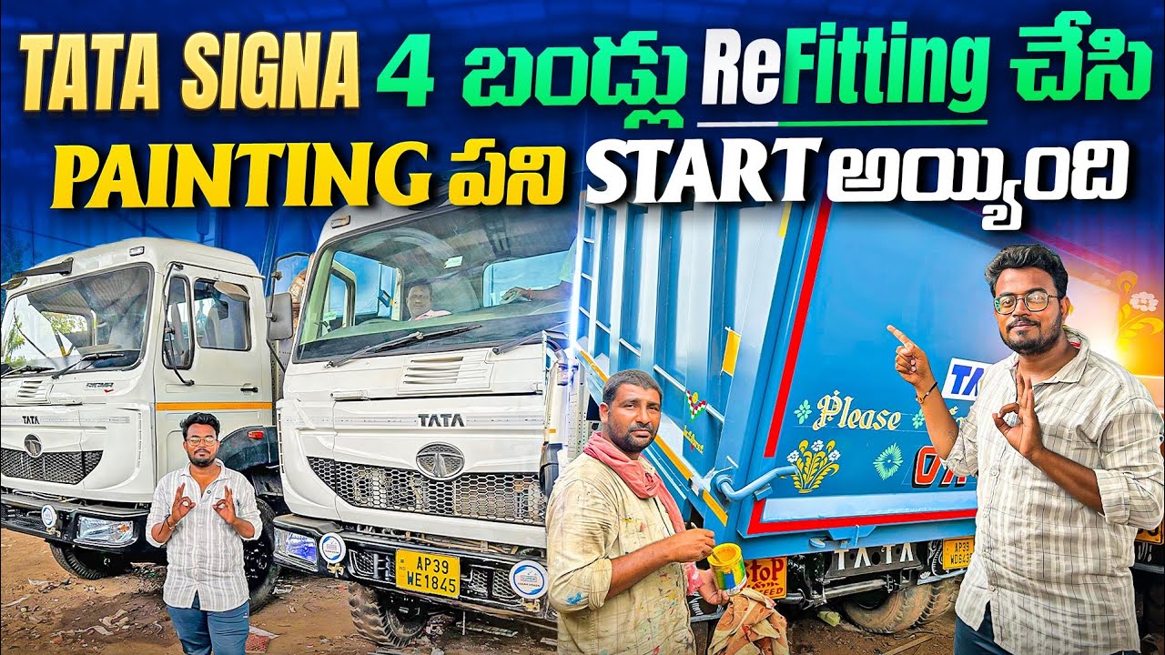 TATA Trucks Get AMAZING Paint Art Makeovers in Vijayawada Autonagar! #trending #tata #viral.