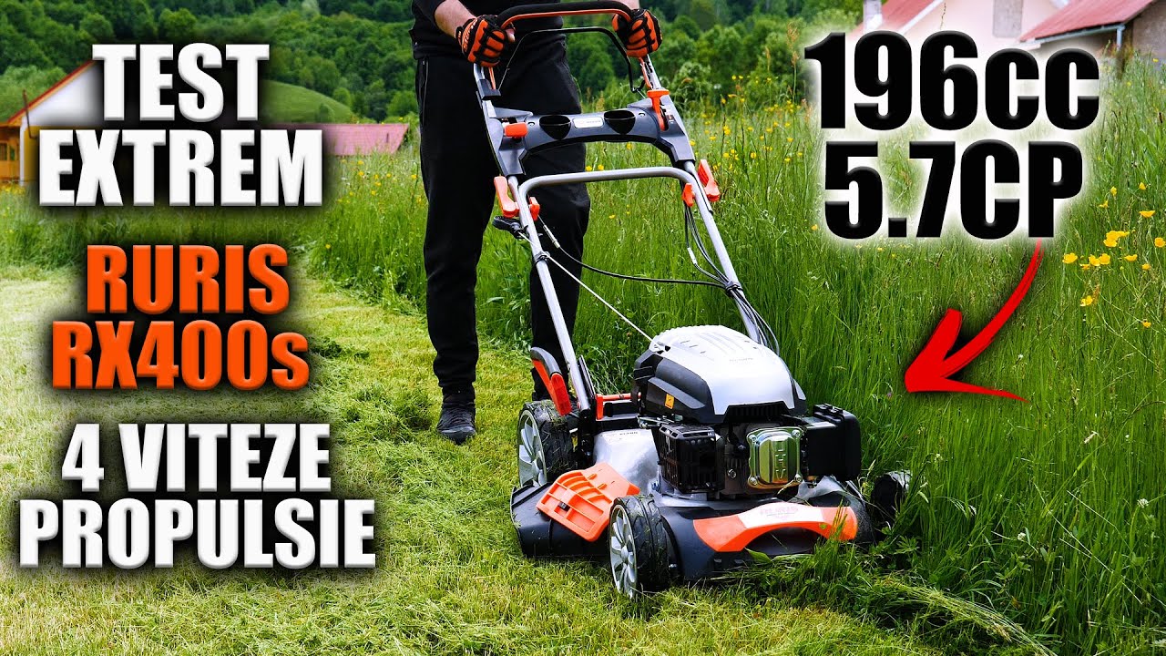 TEST EXTREM! Masina de tuns gazon 5in1 Ruris RX400s | 5.7Cp | Autopropulsie | Cutit dublu