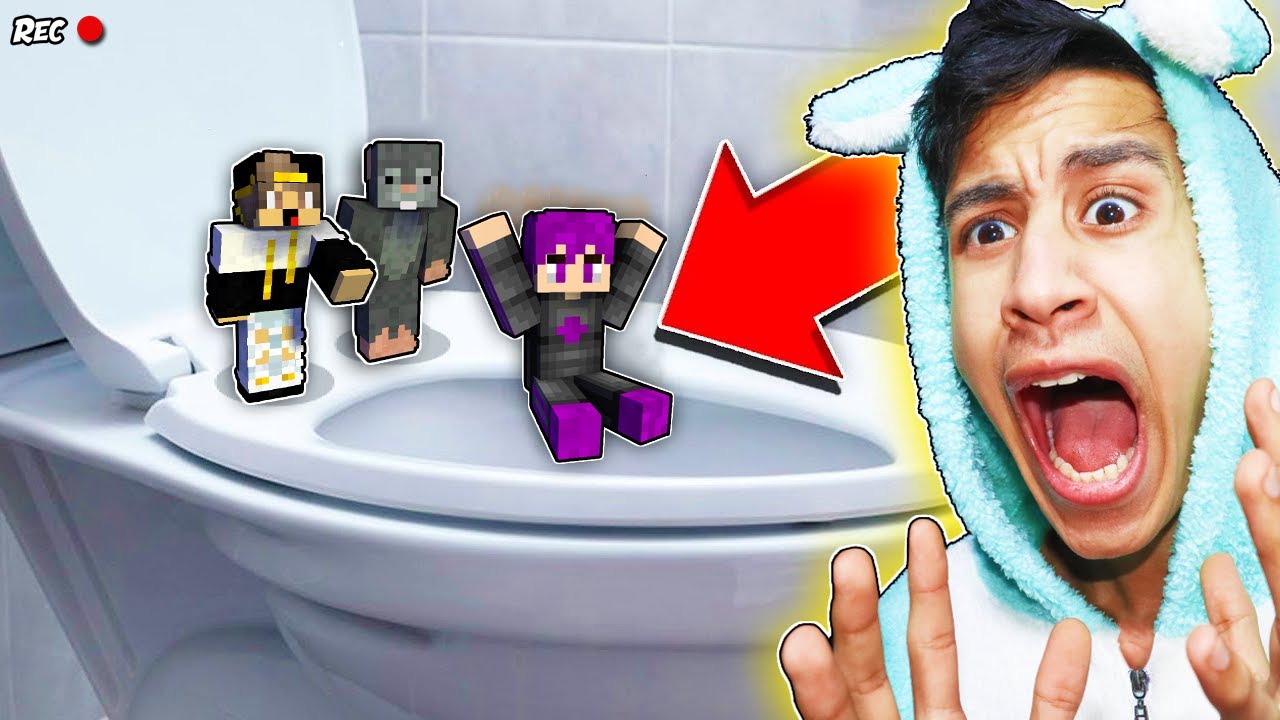 ماين كرافت : القفز في المرحـاض مع اصدقائي !!  الخطة العبقرية 🧨 Minecraft