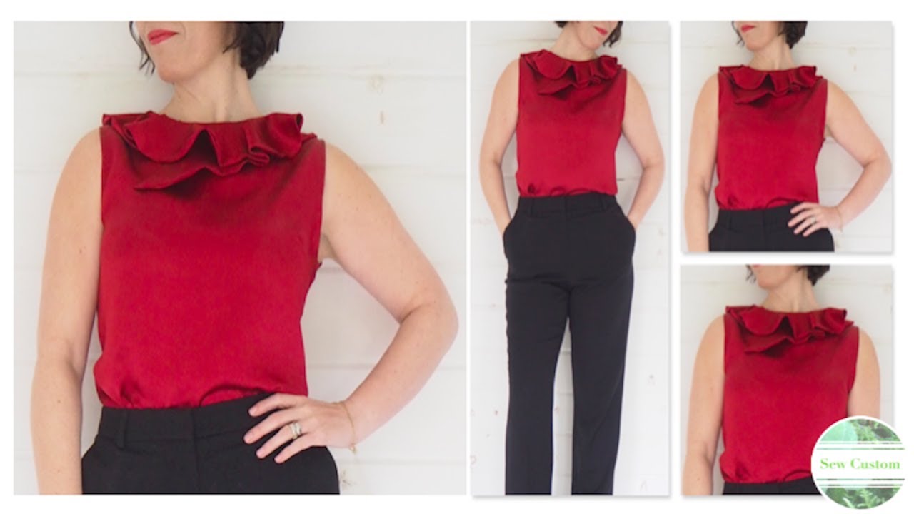 How I Sewed my Flounce Neck Blouse
