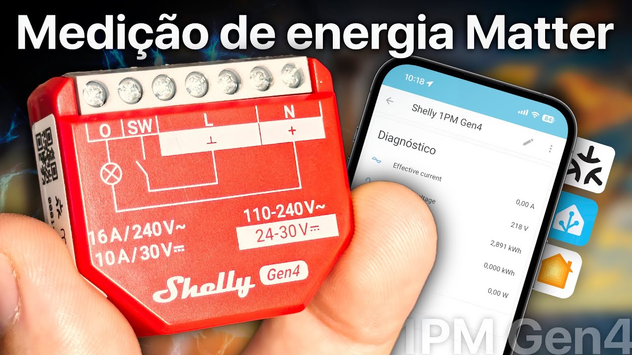 Matter e com medidor de energia? | Usando o Shelly 1PM Gen 4 pela primeira vez