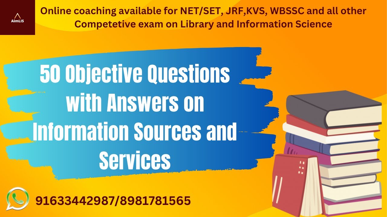 MCQ on Library and Information Science 2024| Information Sources and Services | Objective |SQB-4