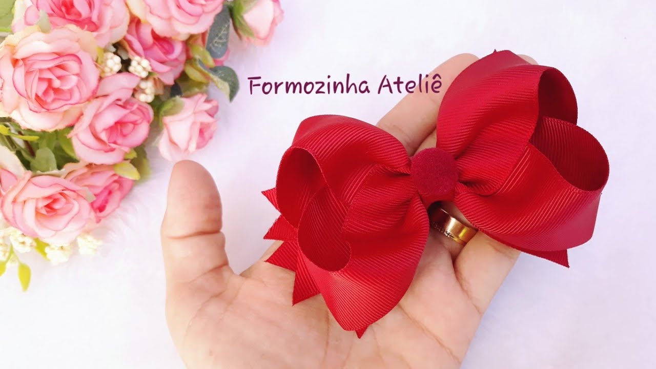 Como fazer laço boutique na fita n9 (38mm) com Polyana Formozo
