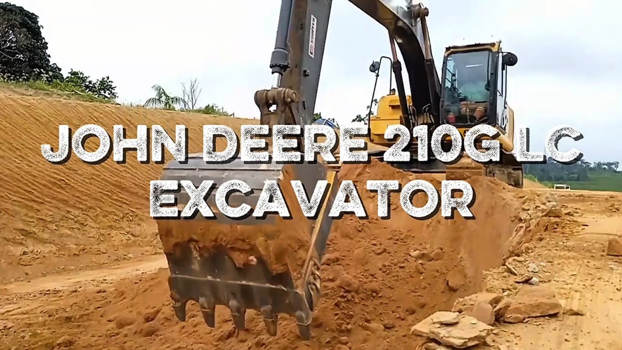 John Deere 210G LC Excavator Digging & Loading Dump Trucks |Road Construction Heavy Equipment Action