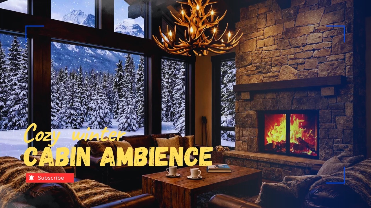 Winter Cabin Ambience ❄️🔥 10 Hours Snowfall & Fireplace Sounds for Sleep & Relaxation