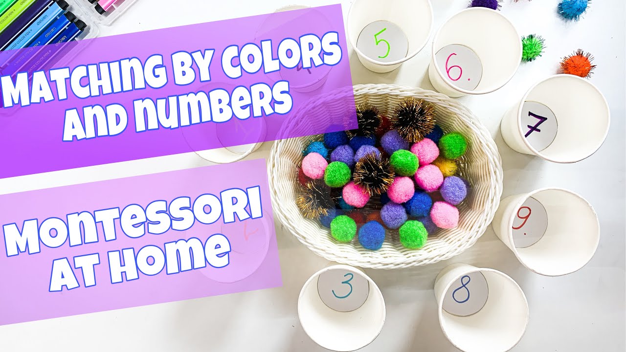 Matching by colors and numbers. Montessori at home