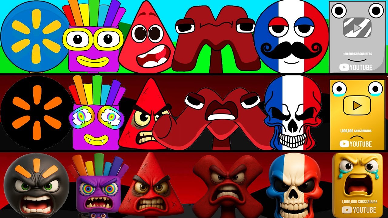Incredibox Sprunki OC Phase 1 to Phase 3 France, 67, M, Four, Youtube Creator, J Alphabet, Germany