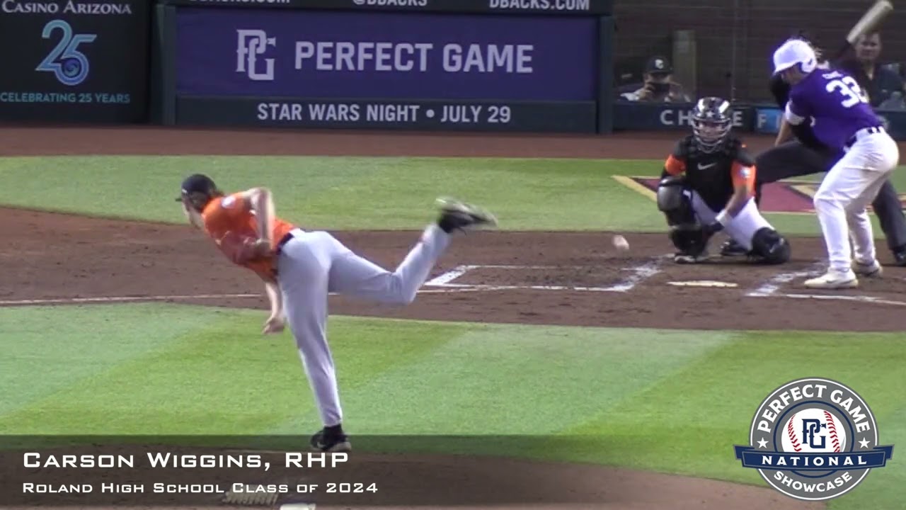 Carson Wiggins Prospect Video, RHP, Roland High School Class of 2024  , #PGNational CF