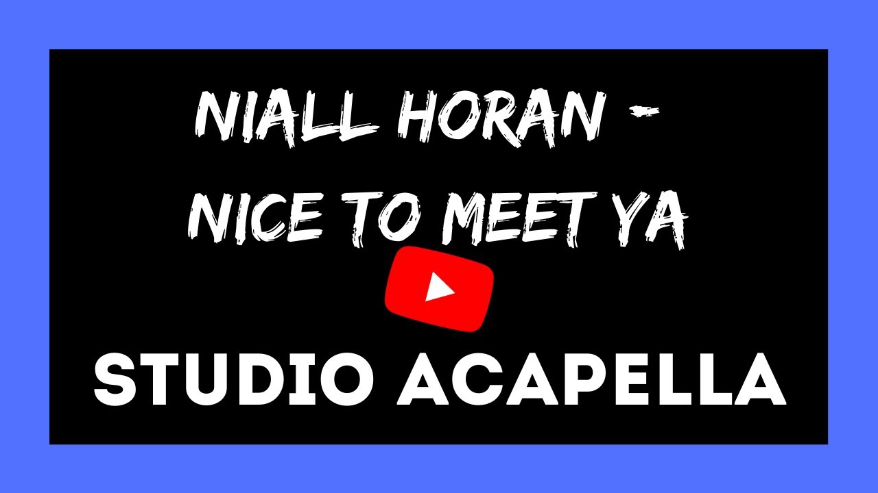 Niall Horan - Nice To Meet Ya | STUDIO HD ACAPELLA |