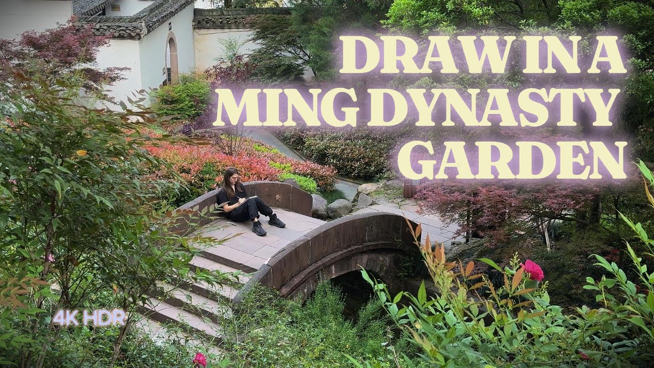 Relaxing Drawing in a Ming Dynasty Garden | Draw With Me