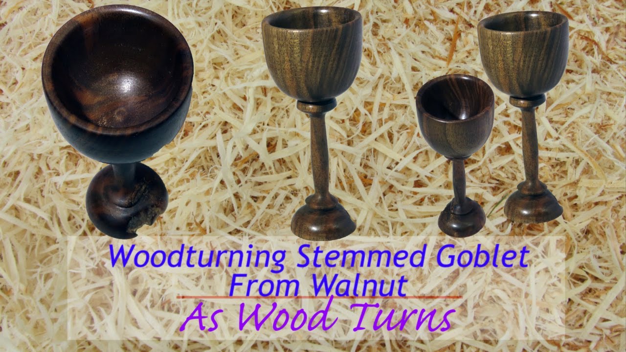 Woodturning Stemmed Goblet From Walnut