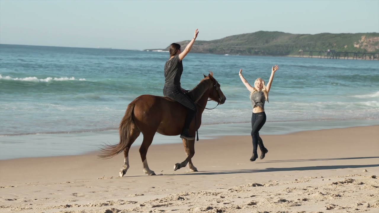 Autumn morning beach ride
