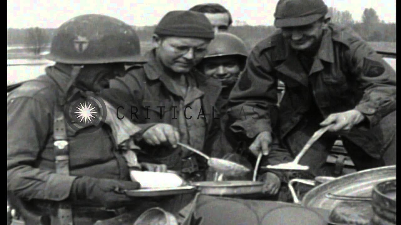 Infantrymen of US 36th Infantry Division, 143rd Regiment, 2nd Battalion cross can...HD Stock Footage
