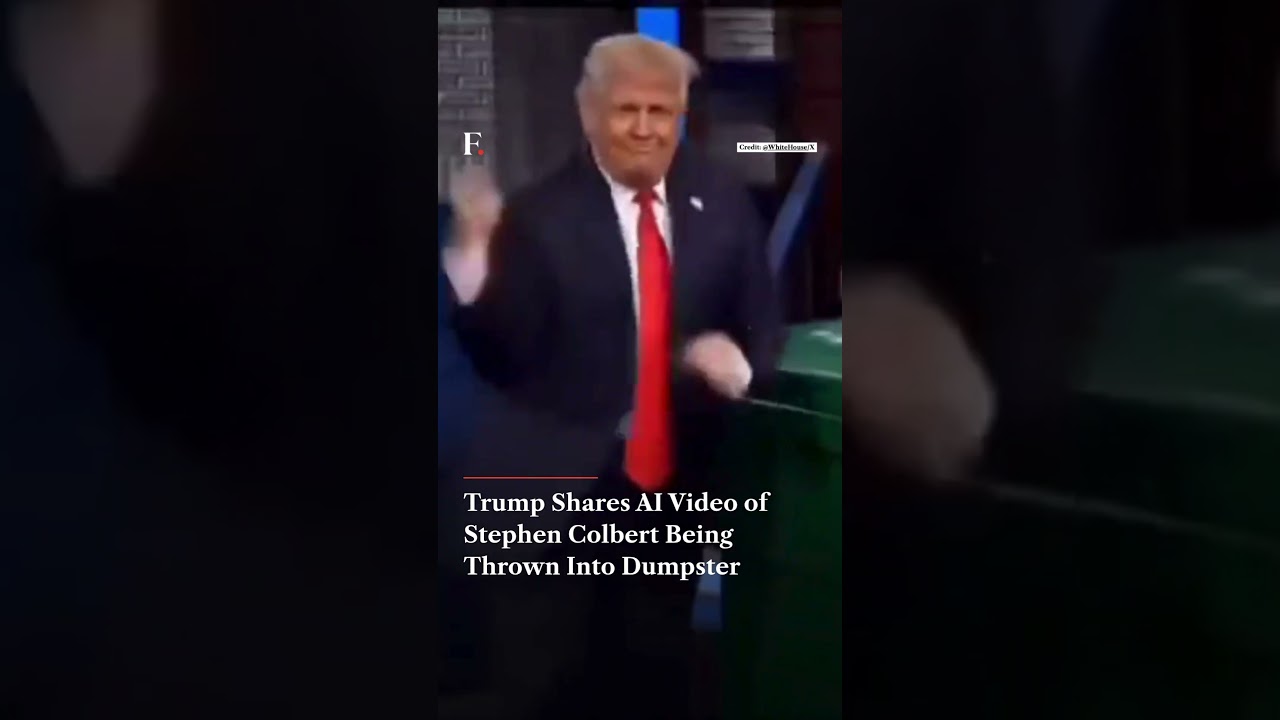 Трамп опубликовал ИИ-видео, на котором Стивена Кольбера выбрасывают в мусорный контейнер