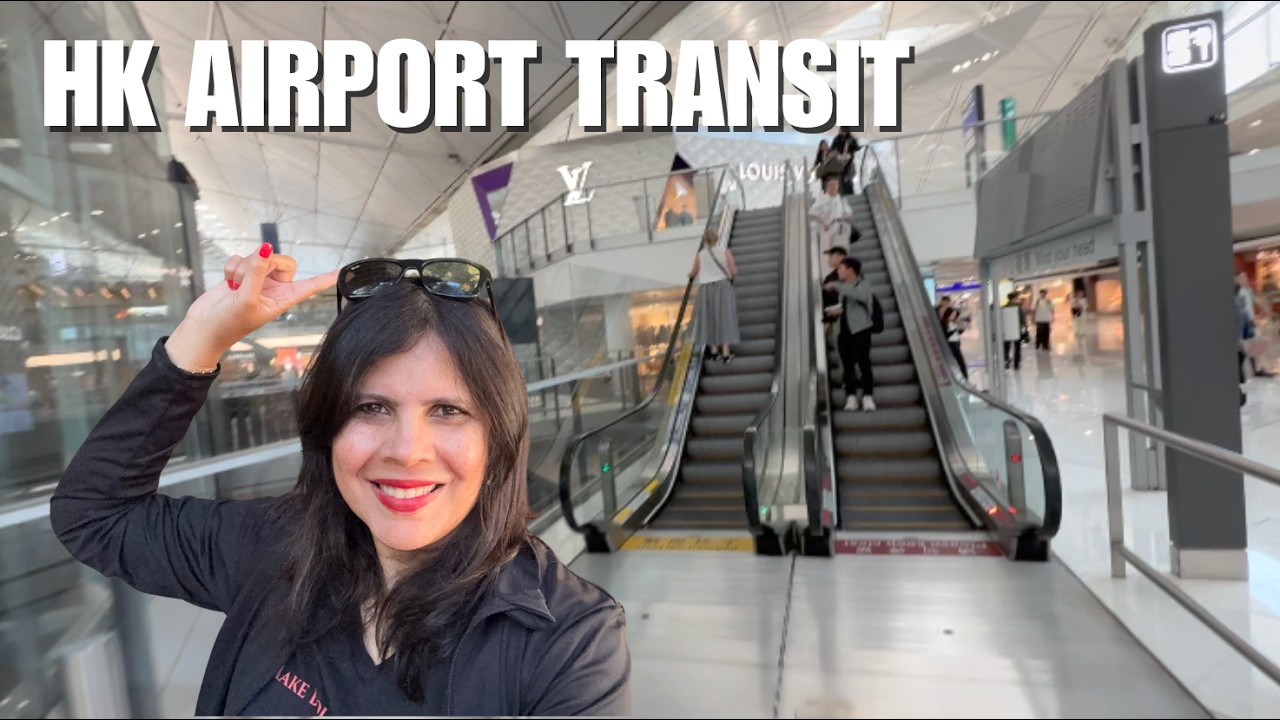 HONG KONG AIRPORT TRANSIT - From India to USA | Walking Tour (BLR to SFO Layover)