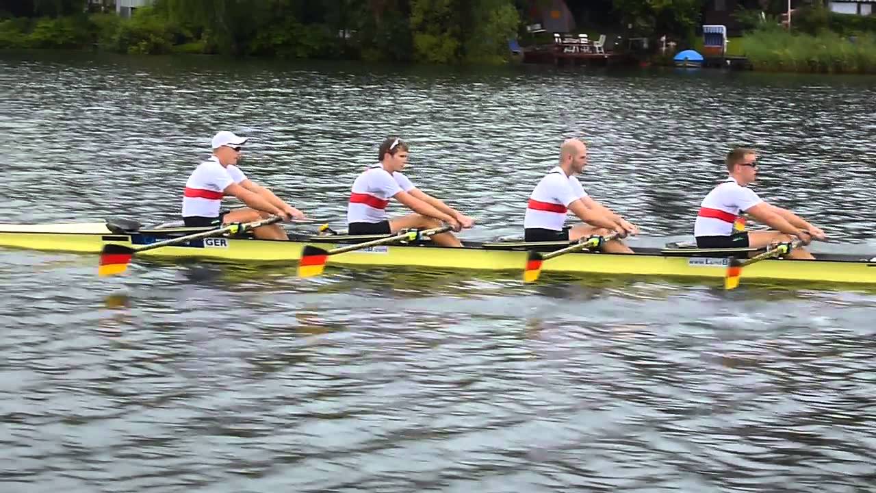 Rudern 2015: Doppelvierer Schulze, Wende, Schoof, Gruhne - Techniktraining Ratzeburg 8 / 2014