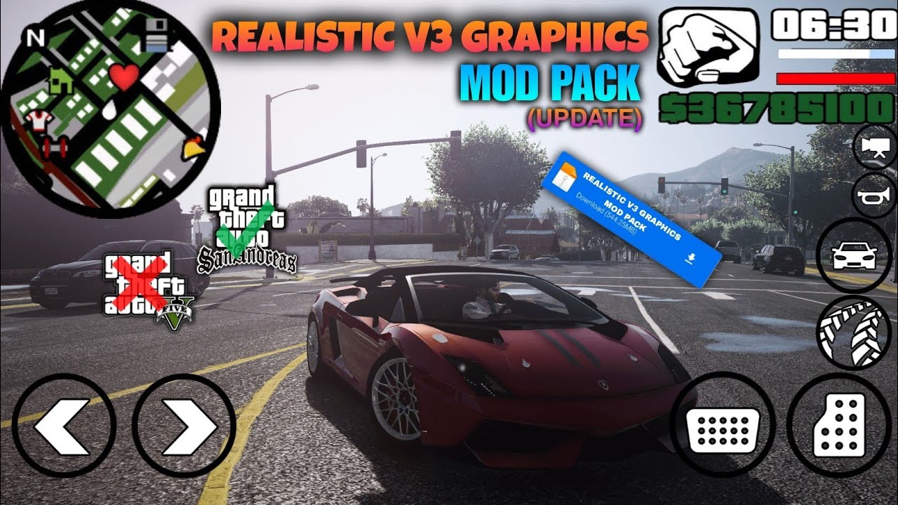 How To Install Realistic V3 Graphics Mod Pack (Update) for Gta San Andreas Mobile|